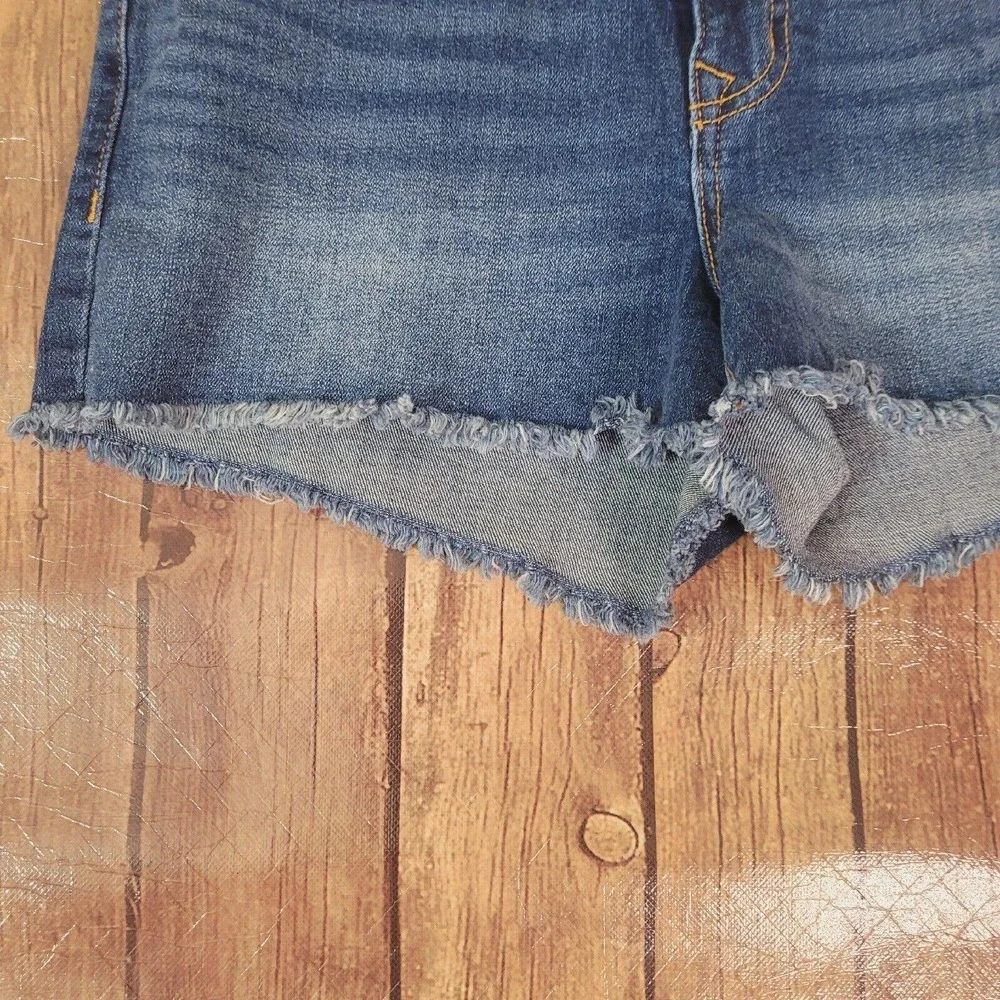 Old Navy Womens Shorts Blue 4 Boyfriend Cut Off Mid Rise Raw Hem‎ Denim Distress